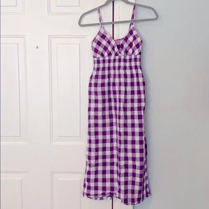 Purple Gingham Picnic Maxi Dress - Small